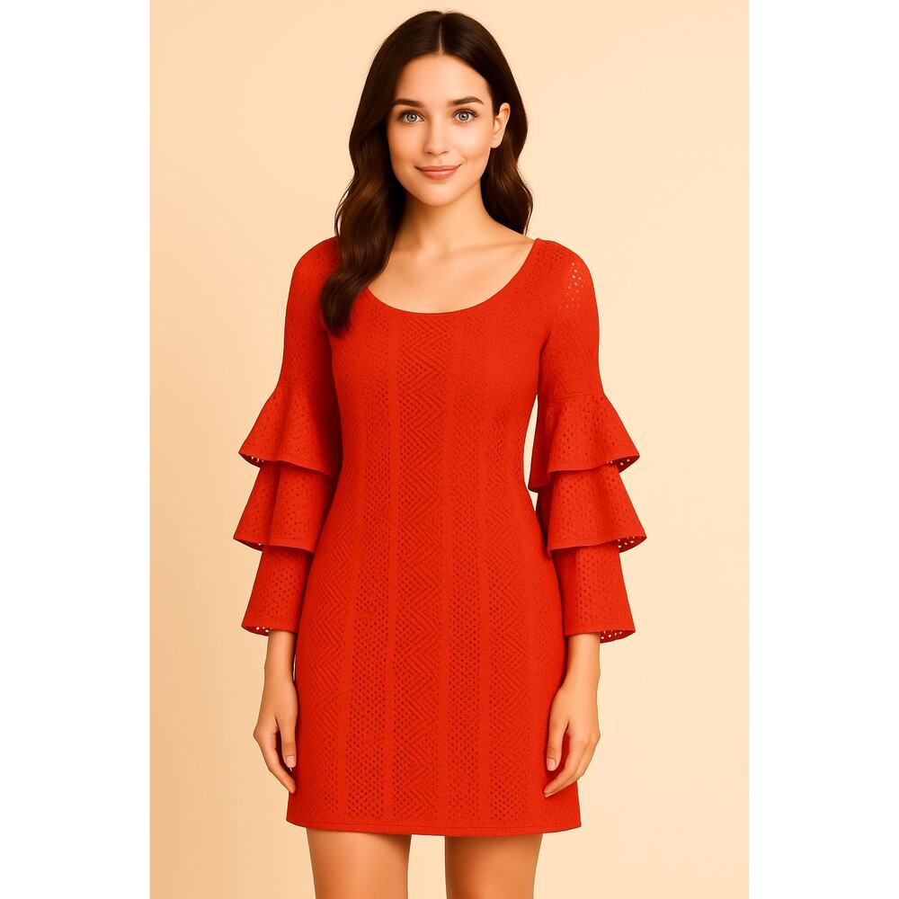 2tee Couture Orange Lace Dress - Size S
